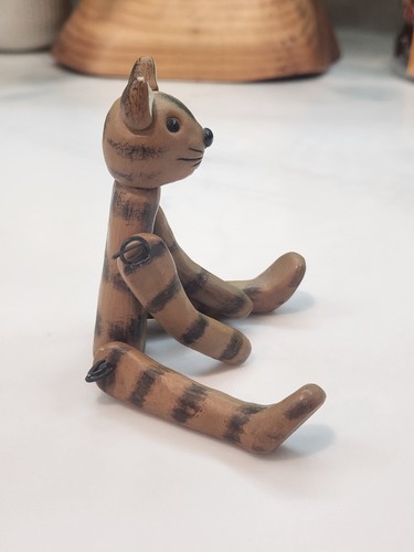 2 Vintage Hand Made Porcelain Bear And Cat Shelf Sitters Very Neat - Bild 7 von 11