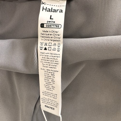 NWT Halara Flex High Waisted Slimming Wide Leg Micro Waffle Pants Gray Large Pet - Picture 7 of 12