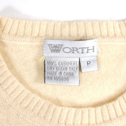 Worth Top Women's P Cream 100% Cashmere Cap Sleeve - Picture 3 of 5