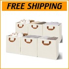 Ivory 12x12 Storage Cubes - Versatile and Collapsible Organizer Baskets, 6 Pack