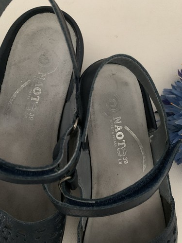 Naot Womens Arataki Leather Mary Jane Slingback Closed Toe Shoes Sz 39 Navy $194 - Picture 10 of 12