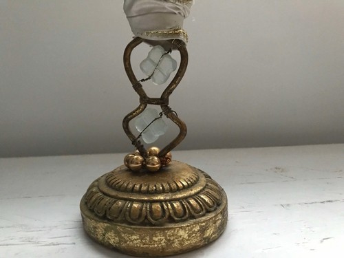 Vintage Angel Candle Holder Large Stiffened Cloth 18,5" Tall Autumn To Christmas - Bild 7 von 12