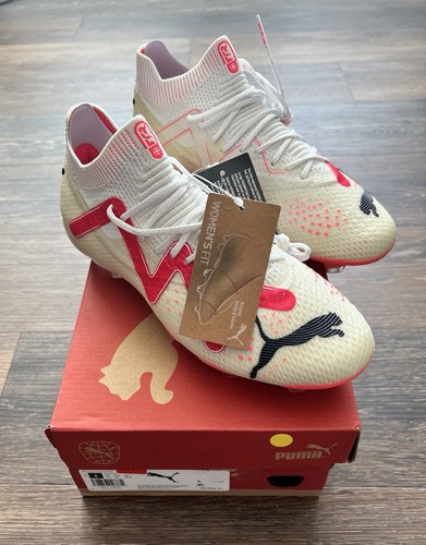 *NEW* Puma Women's Future Ultimate FG/AG Soccer - 107356 01 - White/Fire Size 6 - Picture 1 of 7
