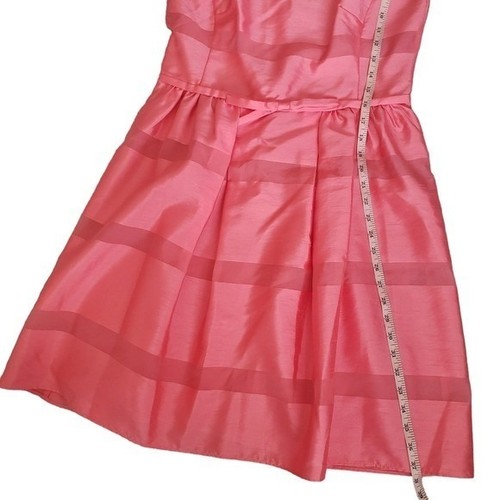 Vestido J Taylor Coral Melocotón Sin Mangas Escote Redondo Hasta la Rodilla Talla 16 - Imagen 10 de 11