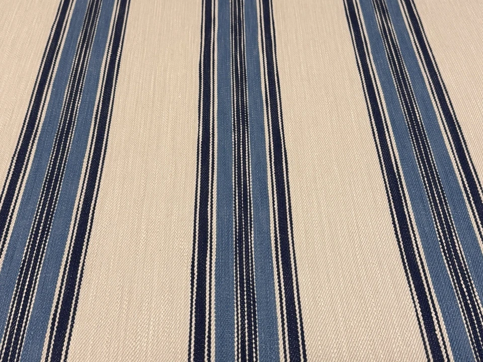 Tela tejida a rayas de algodón Mulberry Lee Jofa - Rayas Falmouth / Índigo 2,65 yardas Foto 2 de 4