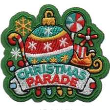 Girl Boy Cub Holiday CHRISTMAS PARADE Green Fun Patches Badges SCOUT GUIDE