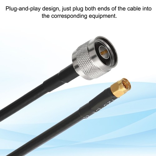 7.6 M/25Ft N Male to SMA Male Cable, Ultra Low Loss Antenna Connector, Black - Zdjęcie 4 z 5