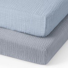 Muslin Mini Crib Sheets, Pack and Play Mattress Sheets Fitted for Pack N Play...