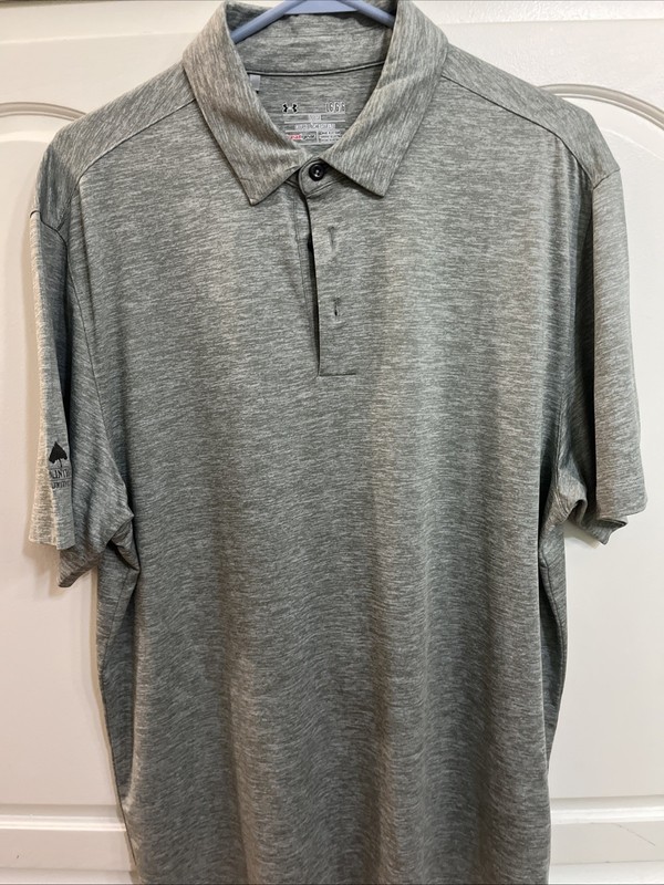 Under Armour Mens Loose Heat Gear Gray Polo Shirt, Large