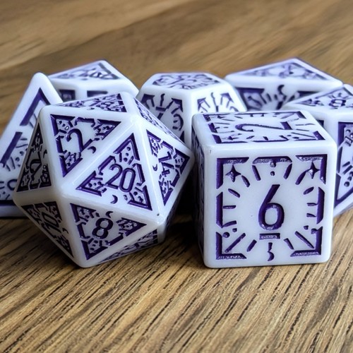 DND Dice Set 7pcs (Choose Colour) Polyhedral Die Arcane Burst Plastic TTRPG D&D - Picture 36 of 43