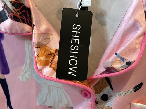 NWT 2 Piece SheShow TAYLOR SWIFT Pink Short Sleeve, Satin Pajama Set Youth M - Picture 3 of 11