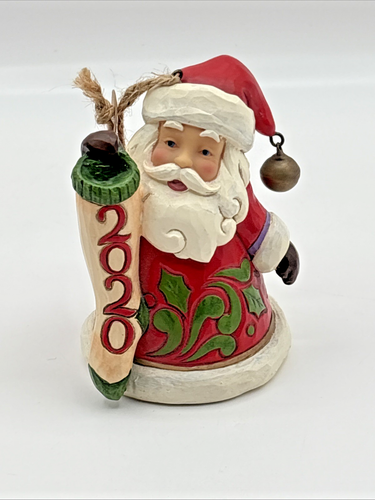 Jim Shore ~ Weihnachtsmann mit 2020 datiertem Strumpf ~ Ornament