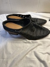 Women's Kallie Woven Heeled Mules - Universal Thread Black Size 8