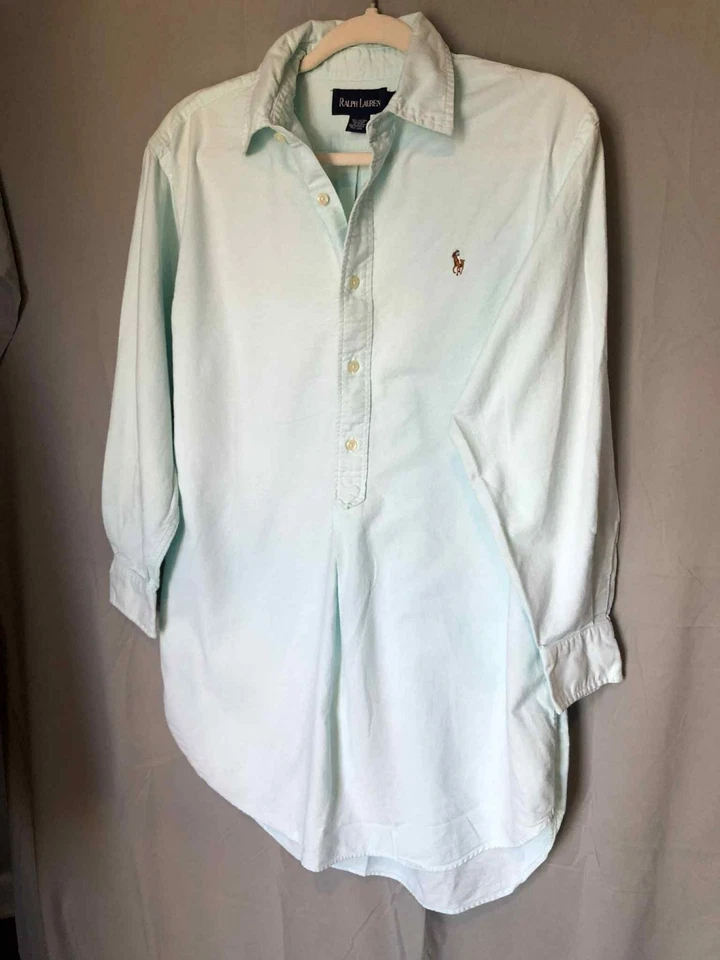 Ralph Lauren RARE Vintage Shirt Dress Women Light Green sz S Midi Y2K Era *Read - Image 4 of 4