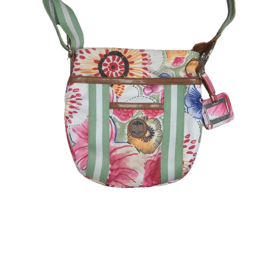 Bolso Bandolera de Hombro con Cuero Tyler Rodan Estampado Floral de Tela  Foto 2 de 4