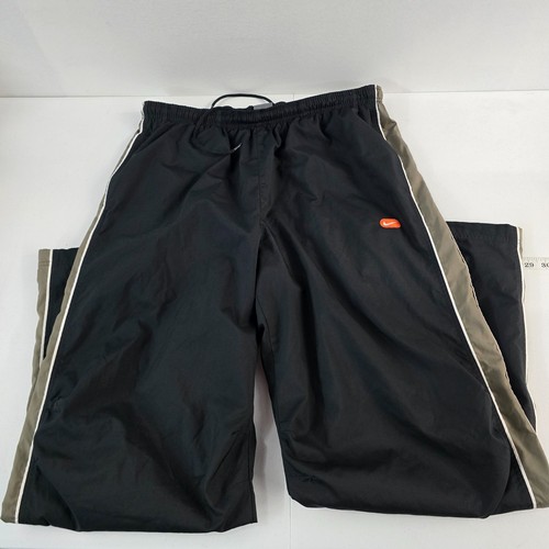 Vintage Nike Trainingshose XXL schwarz olivgrün weißer Besatz gefüttert Retro Style S50711PDG