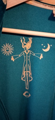 Kurzmantel Chapati Alltag Berlin Gr. S 36/38 Samt Petrol Organic Gothic LARP - Bild 10 von 10