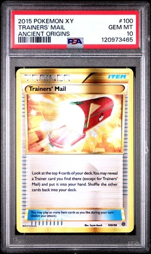 2015 POKEMON XY ANCIENT ORIGINS #100 TRAINERS' MAIL PSA 10