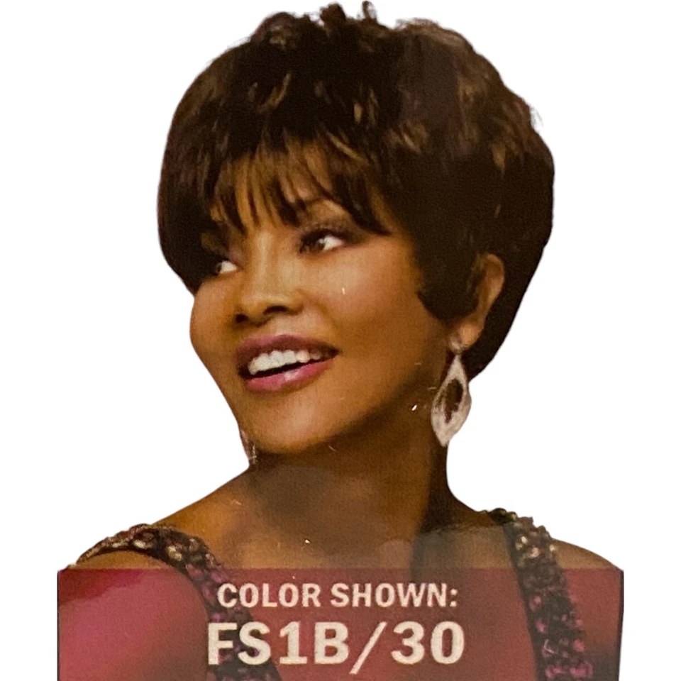 Peluca Vivica A Fox Razor Pixie H205V cabello humano FS4/27 gorra elástica pura mujer nueva con etiquetas Foto 4 de 4