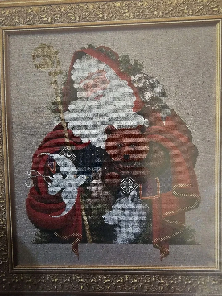 Lavender & Lace Santa of the Forest Cross Stitch Chart Pattern 1993 Vintage OOP - Image 2 of 3