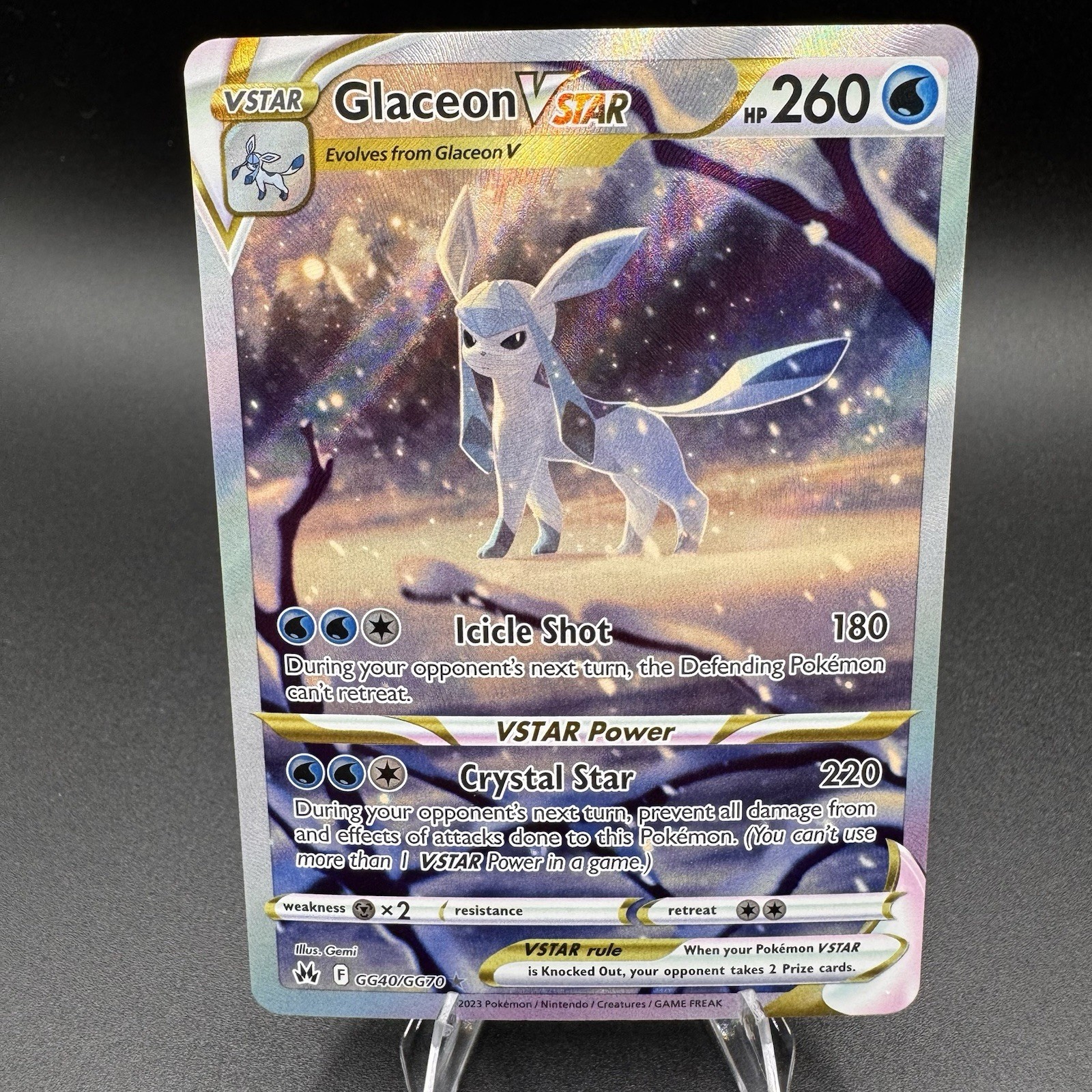 Glaceon VSTAR GG40/GG70 Crown Zenith Full Art Ultra Rare Holo Pokemon Card