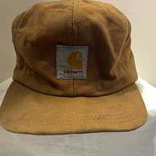 Vintage Carhartt Duck Brown Canvas Ear Flap Hat – Made in USA – Size Medium