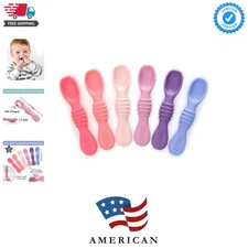 BPA Free Rosy Shades Chew Spoons - Dishwasher Safe Feeding Set for Toddlers