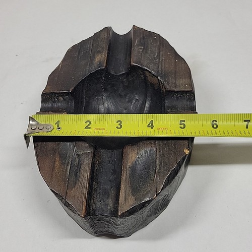 Vtg Lobeco Spain Art Wood Carved Ashtray Cigar 1970s Chunky Dark Brown Oblong - Picture 5 of 5