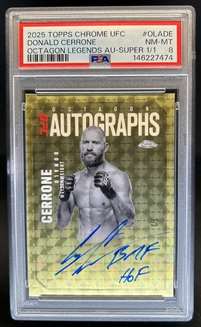 2025 Topps UFC Chrome Donald Cerrone Octagon Legends Auto SuperFractor 1/1 PSA 8