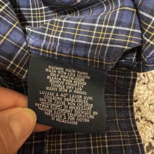 Ralph Lauren Button Up Shirt Long Sleeve Youth Boys Blue Yellow Plaid Size 4 - Picture 6 of 7