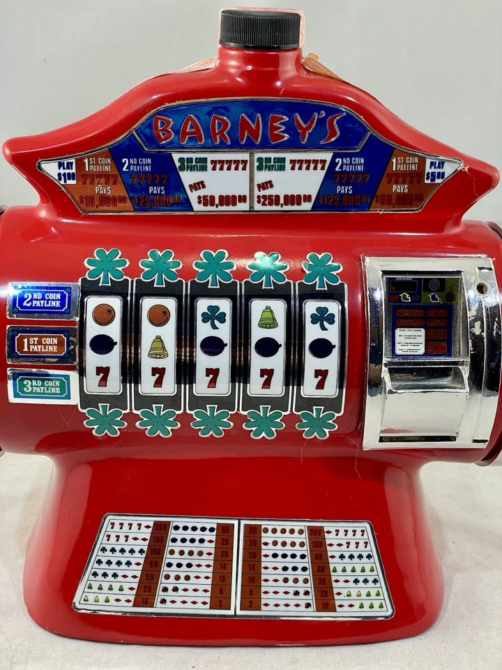 Jim Beam 1978 Barney’s Casino máquina tragamonedas jarra de porcelana Foto 2 de 4