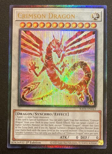 2025 YUGIOH RA04 ULTIMATE RARE CRIMSON DRAGON NM 🐉