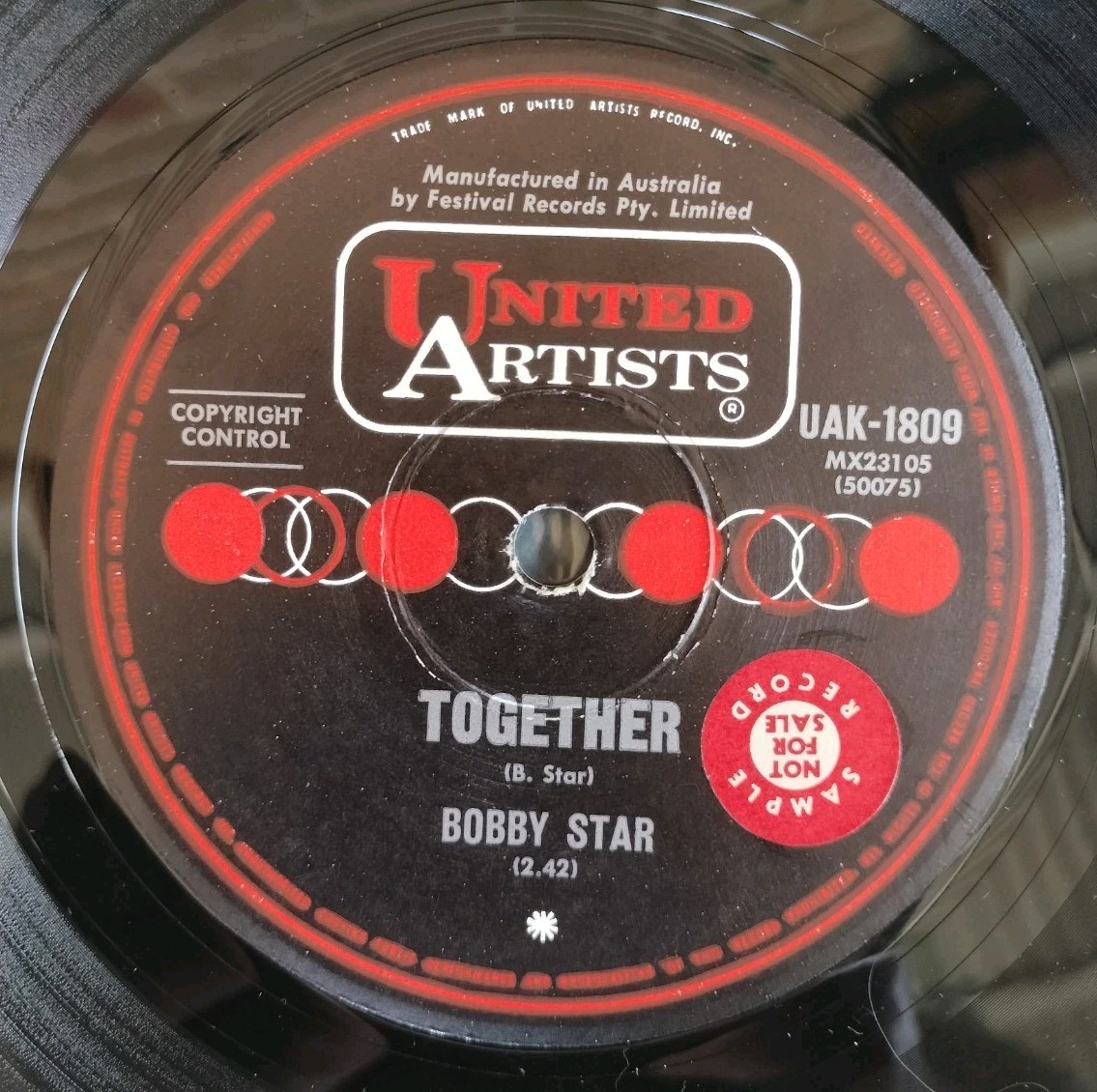 photo of Bobby Star Together  Wallflower - 1966 Aussie United Artists