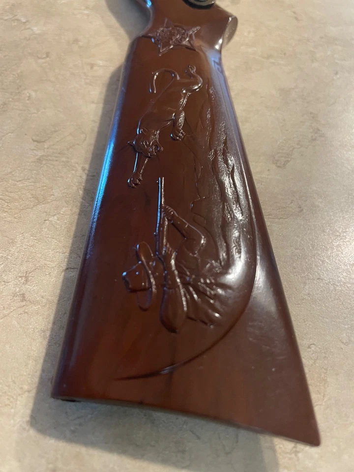 Pistola Daisy Pop Original Corcho Embalaje Grabado Cañón Vaquero Pantera Raro Rogers Foto 2 de 4