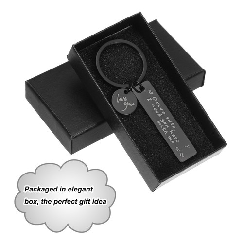 Drive Safe Love You Letter Y Keychain I Need You Here with Me, Black - Picture 4 of 6
