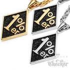Stainless Steel Pendant 1% Onepercenter Outlaw Silver Gold King Chain Biker Jewelry
