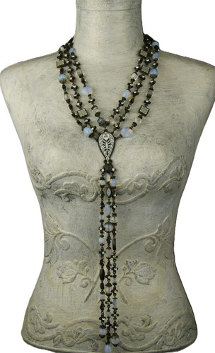 Konplott Y-Kette lang "Marrakesch Boudoir" Einzelstück bronze weiss beige neu - Bild 3 von 6