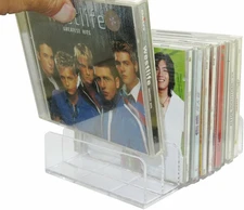 Pmsanzay DVD Storage Box - Clear Acrylic - Stackable DVD and CD Holder, CD Displ