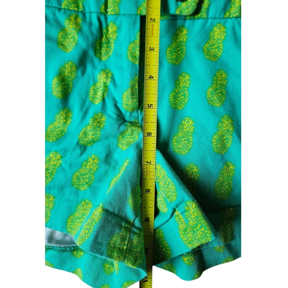 J. Pantalones cortos de mujer Crew con estampado verde y amarillo talla 0 Foto 4 de 4
