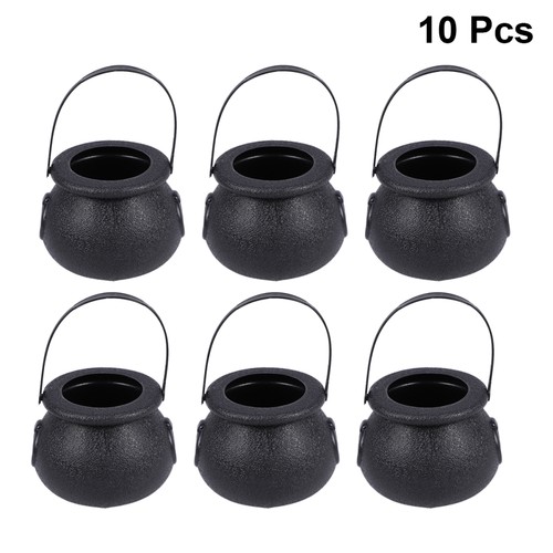 10 Piezas Tarro de Brujas Hombres y Mujeres Mini Calderos de Halloween Cubo de Caramelos Truco