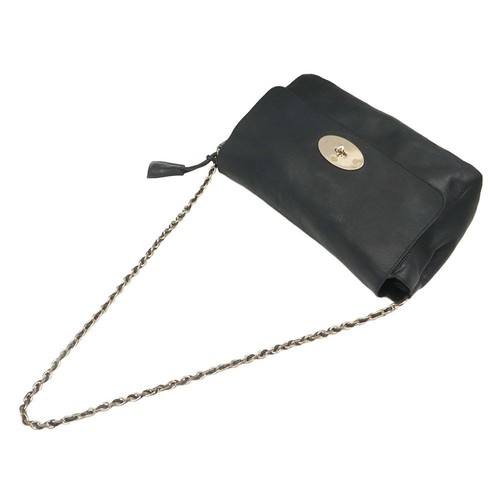 Mulberry Black Leather Gold-tone Lily Chain Flap Shoulder Bag HH8295 134043164 - Picture 5 of 11