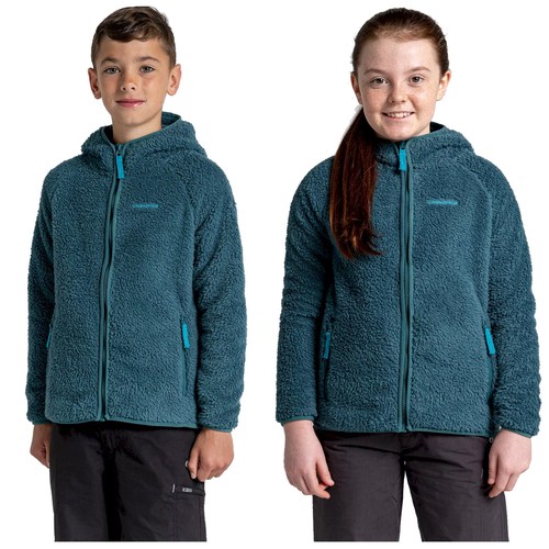 Craghoppers Junior Kaito Hooded Sherpa Fleece Jacket Boys Girls Full Zip - Picture 14 of 16