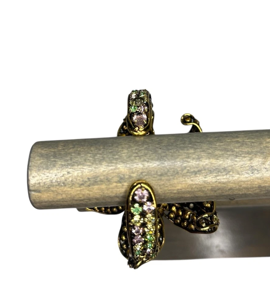 Brazalete Vintage Iradj Moini Cristal Dimensional Flor Lirio Estrás Foto 3 de 4