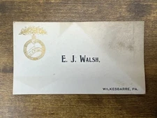 1900s National Association Letter Carriers Wilkesbarre PA Card E.J. Walsh