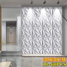 60X 3D Wandpaneele Diamant Hochsteifes PVC, 4.5m², Nicht Verformbar, Wasserfest