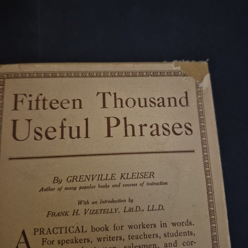 Fifteen Thousand Useful Phrases by Grenville Kleiser 1917 Hardcover Dust Jacket - Imagen 2 de 14