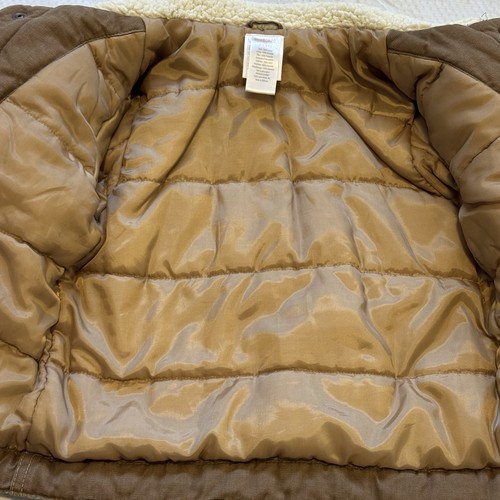 Gymboree Kids XS 4 Tan Winter Coat Jacket Sherpa Collar Snap Button Elbow Patch - Picture 7 of 12