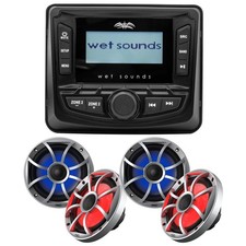 Wet Sounds WS-MC-5 AM/FM Stereo  2 Pairs RGB LED 6.5" Coaxial Speakers