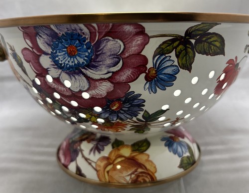 Mackenzie-Childs White Flower Market Large Colander NWT - Picture 3 of 7