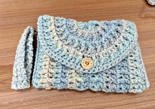 small handmade clutch bag with Button Closure with removable wristlet strap